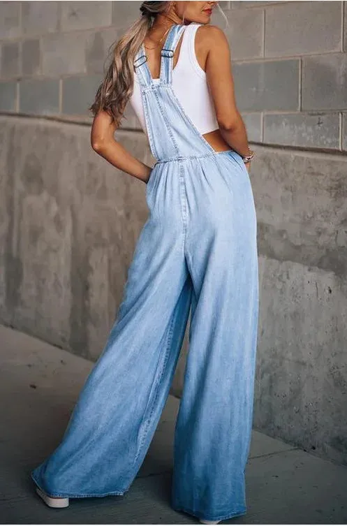 Boho Oversize Denim Overalls