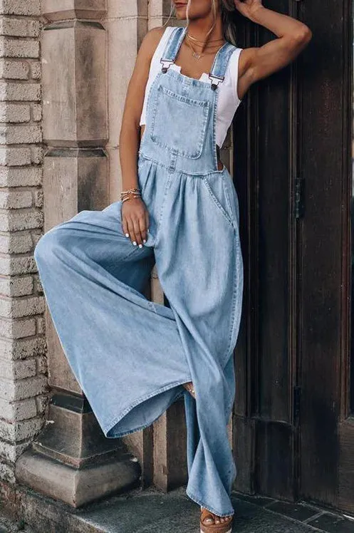 Boho Oversize Denim Overalls