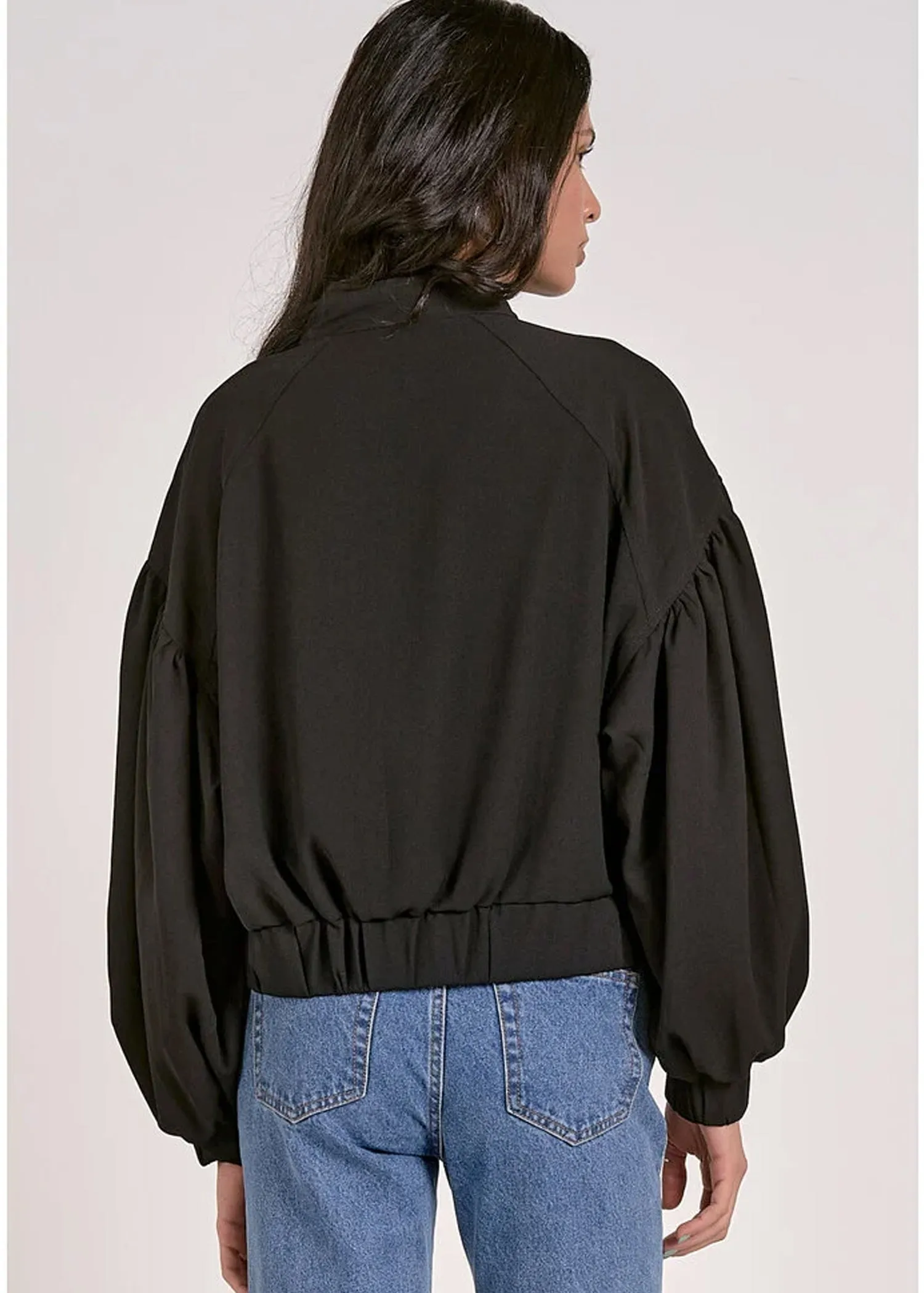 Bomber Jacket in Black - Elan