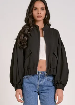 Bomber Jacket in Black - Elan
