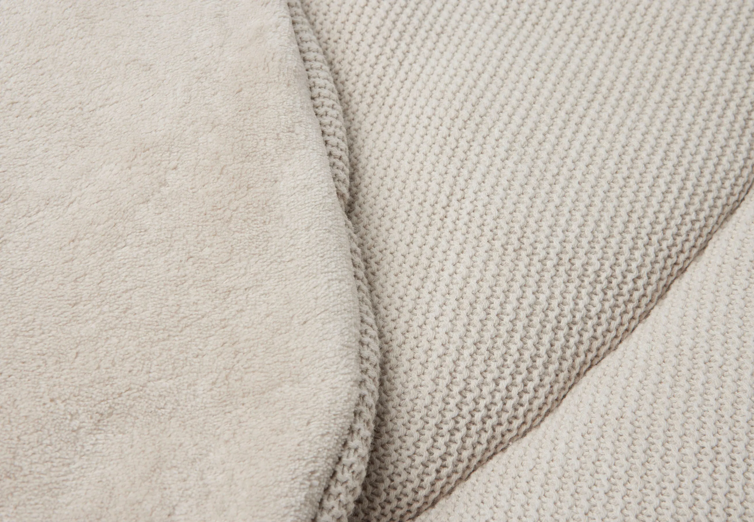 Boxkleed Rond Ø 95cm Basic Knit - Nougat
