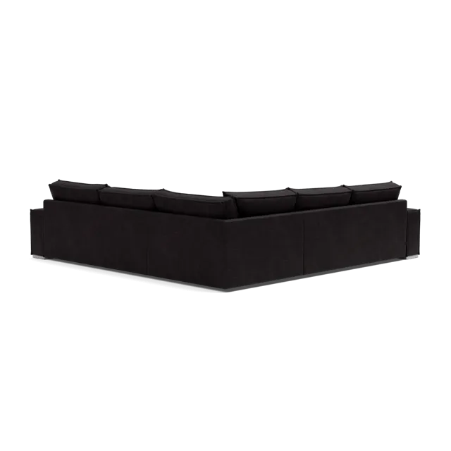 Broadgate Textured Velvet Double Corner & Footstool Set - Iron Mountain