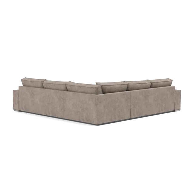 Broadgate Textured Velvet Double Corner & Footstool Set - Tender Taupe