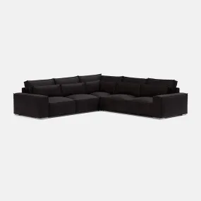 Broadgate Textured Velvet Double Corner - Iron Mountain