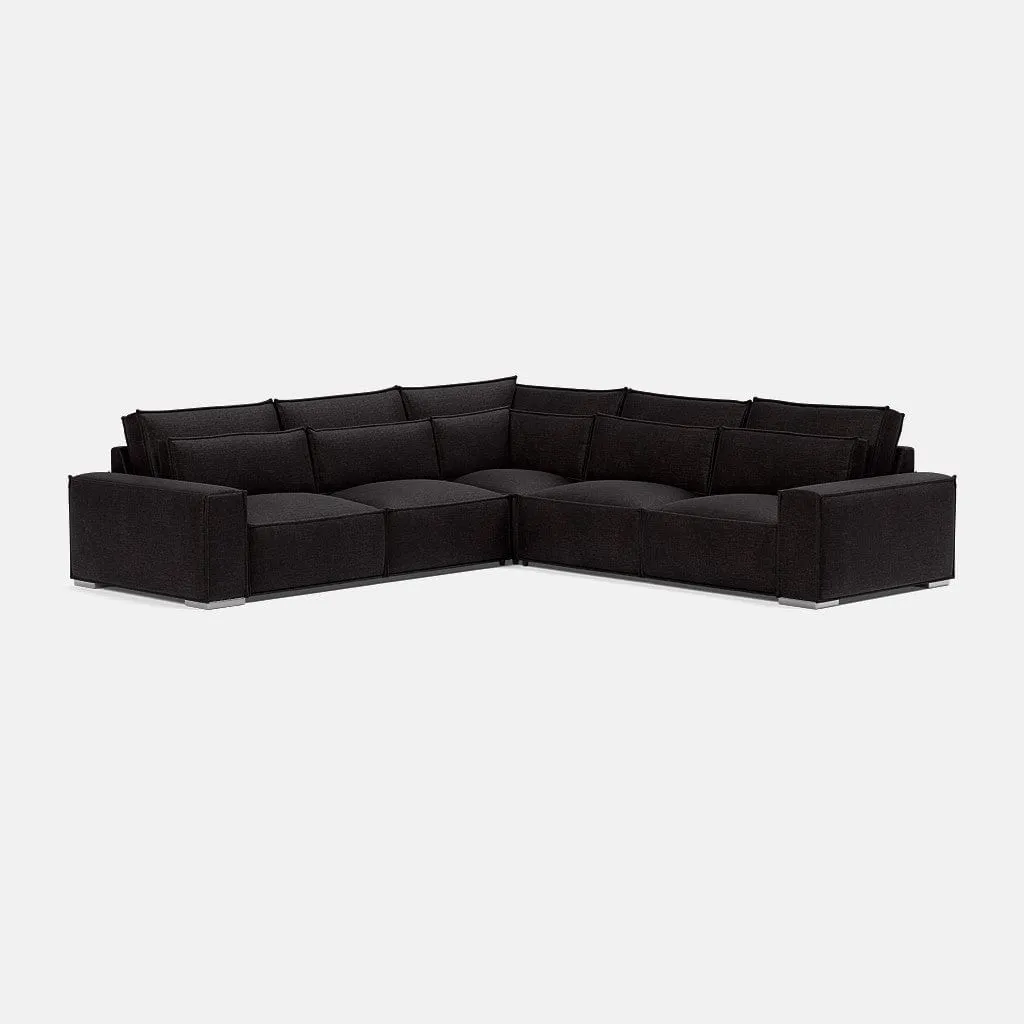 Broadgate Textured Velvet Double Corner - Iron Mountain