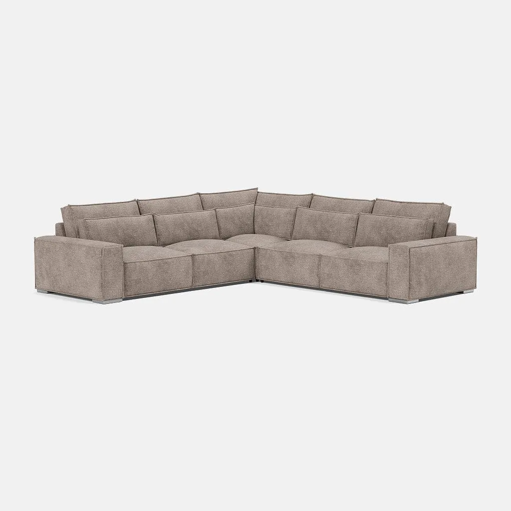 Broadgate Textured Velvet Double Corner - Tender Taupe