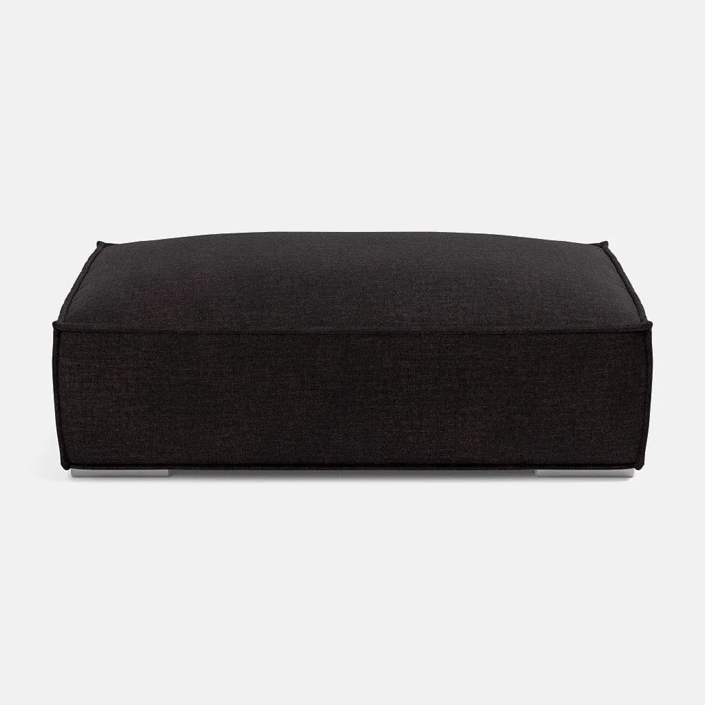 Broadgate Textured Velvet Footstool - Iron Mountain