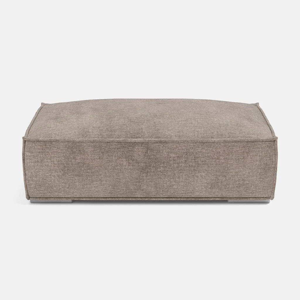 Broadgate Textured Velvet Footstool - Tender Taupe