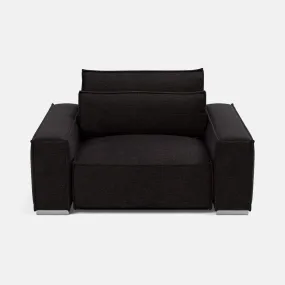 Broadgate Textured Velvet Love Seat - Iron Mountain