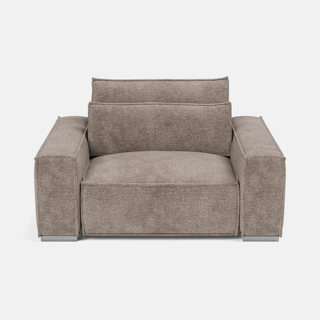 Broadgate Textured Velvet Love Seat - Tender Taupe
