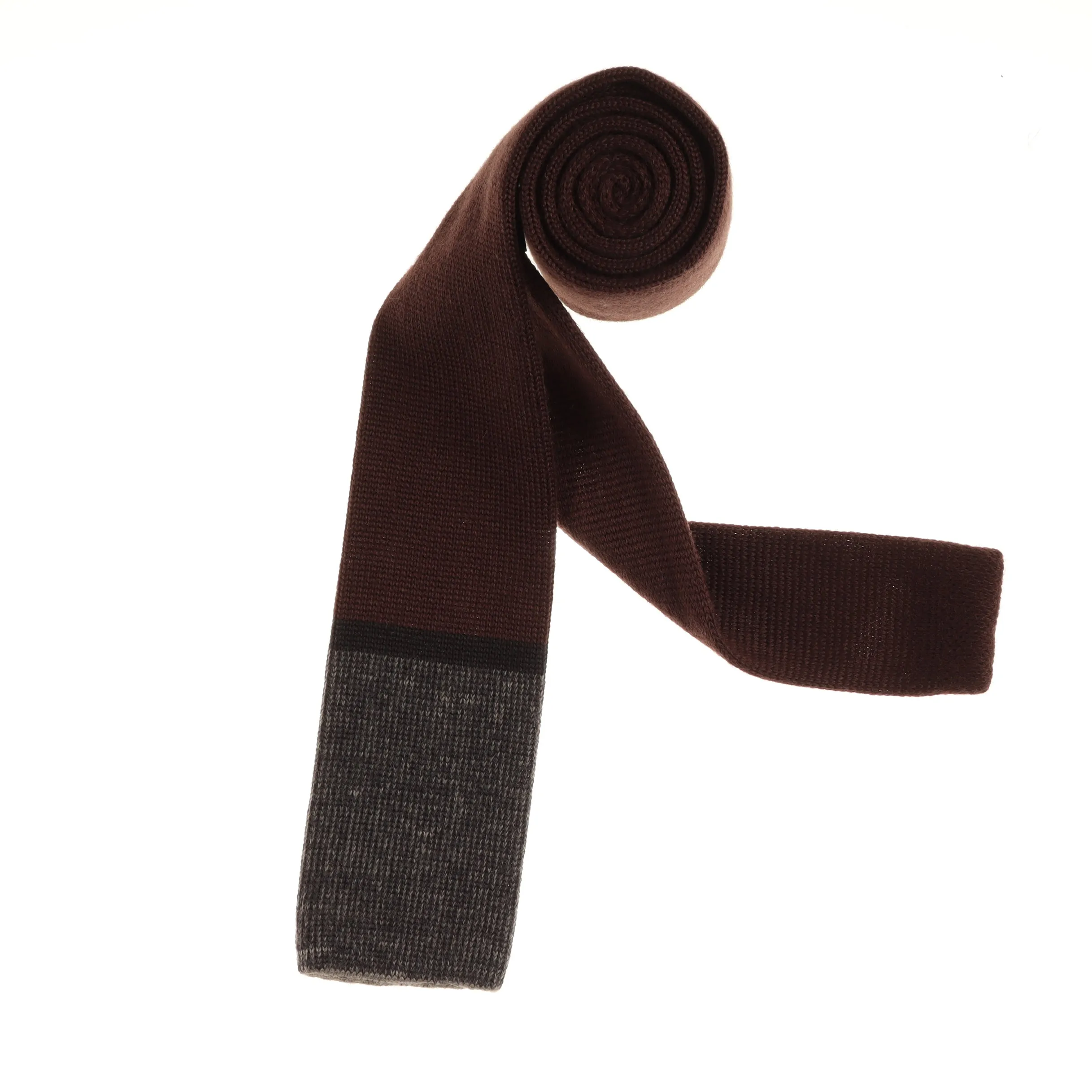 Brown, Black & Gray Designed Knit Tie