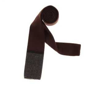 Brown, Black & Gray Designed Knit Tie