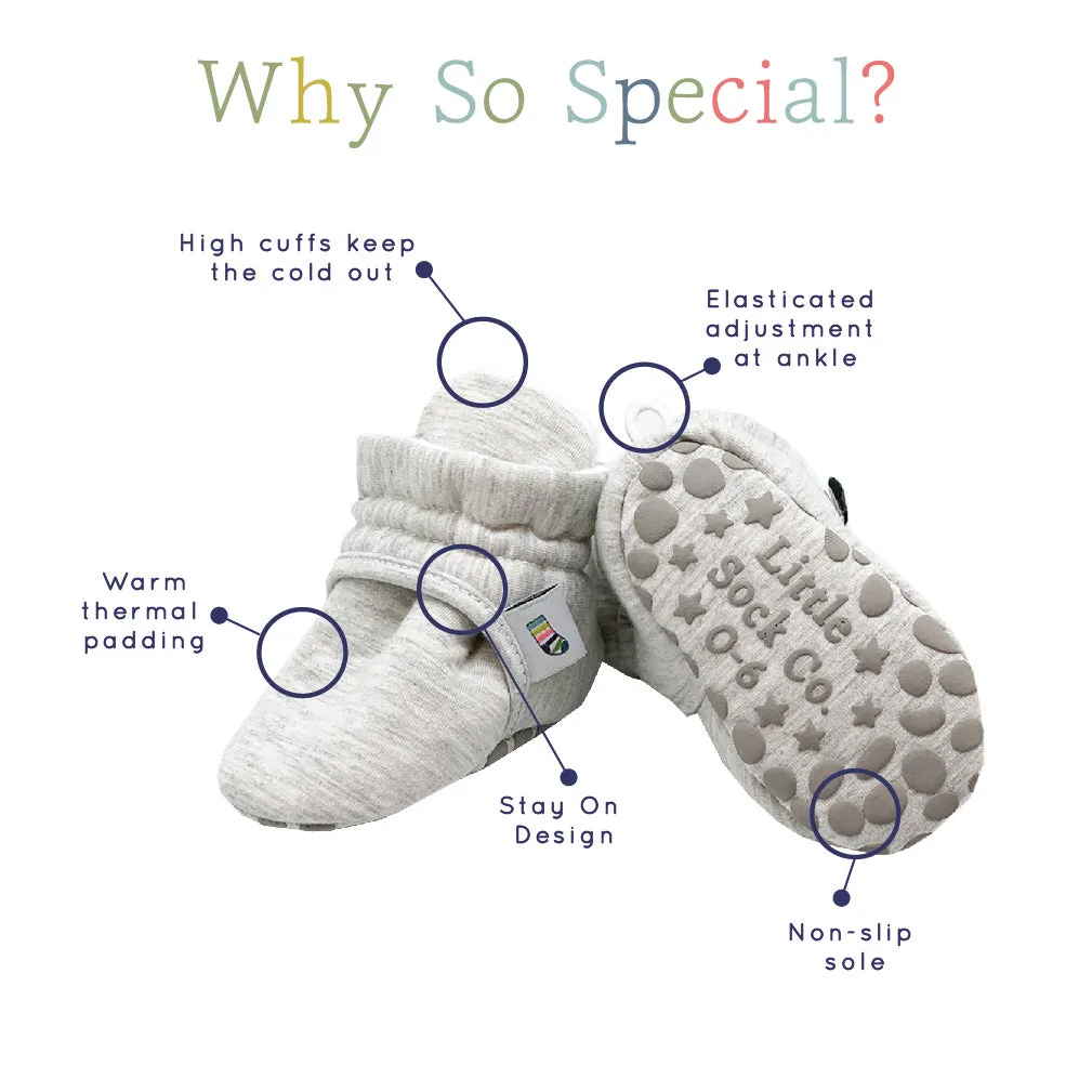 Bundle of Grey Stay-on, Non-Slip Booties & Cosy Non-slip Tights