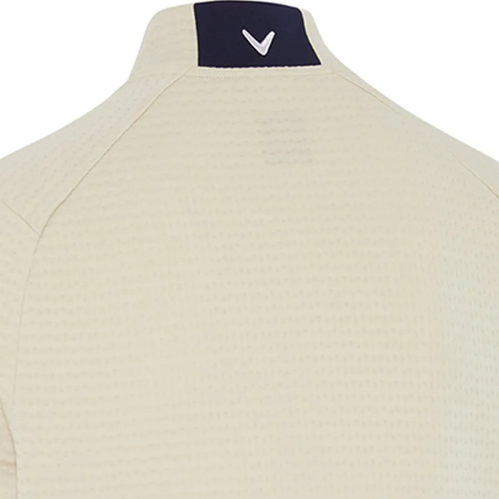 Callaway Midweight Textured 1/4 Zip Pullover - Oatmeal