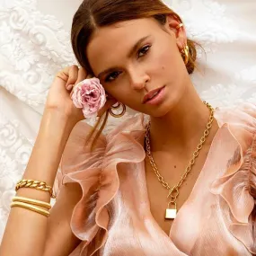 Callie Chunky Lock Necklace - Gold