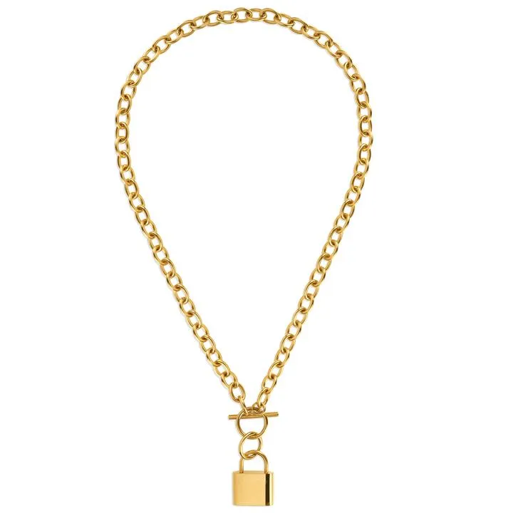 Callie Chunky Lock Necklace - Gold
