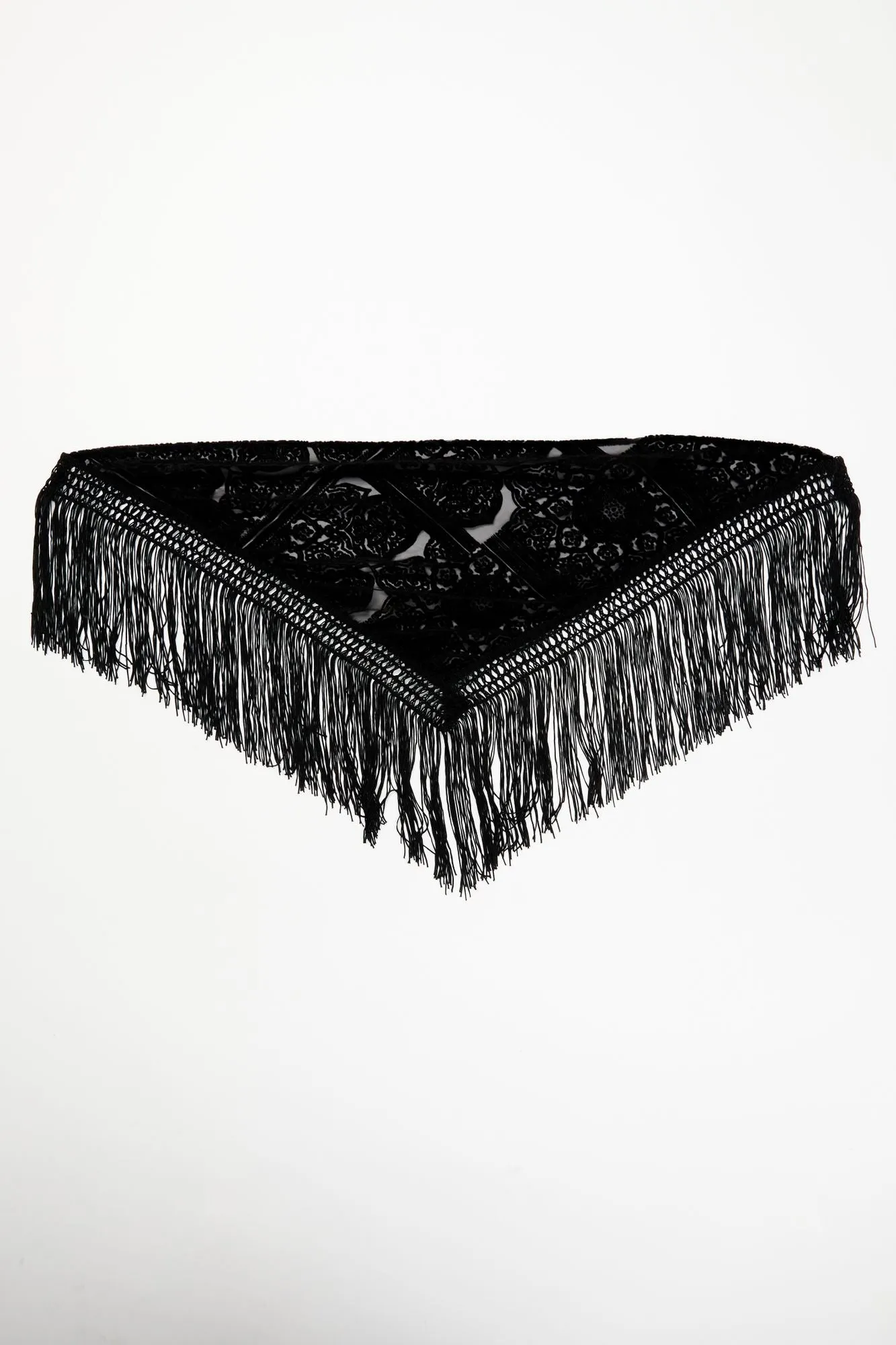 Camillia Velvet Burnout Fringe Scarf