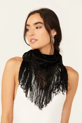 Camillia Velvet Burnout Fringe Scarf