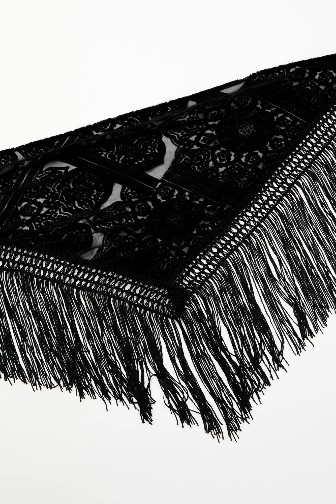 Camillia Velvet Burnout Fringe Scarf