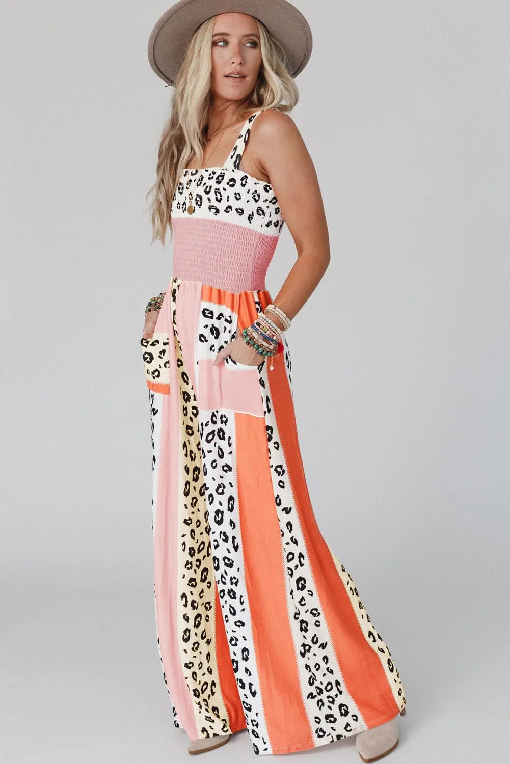 Casual Leopard Print Jumpsuit