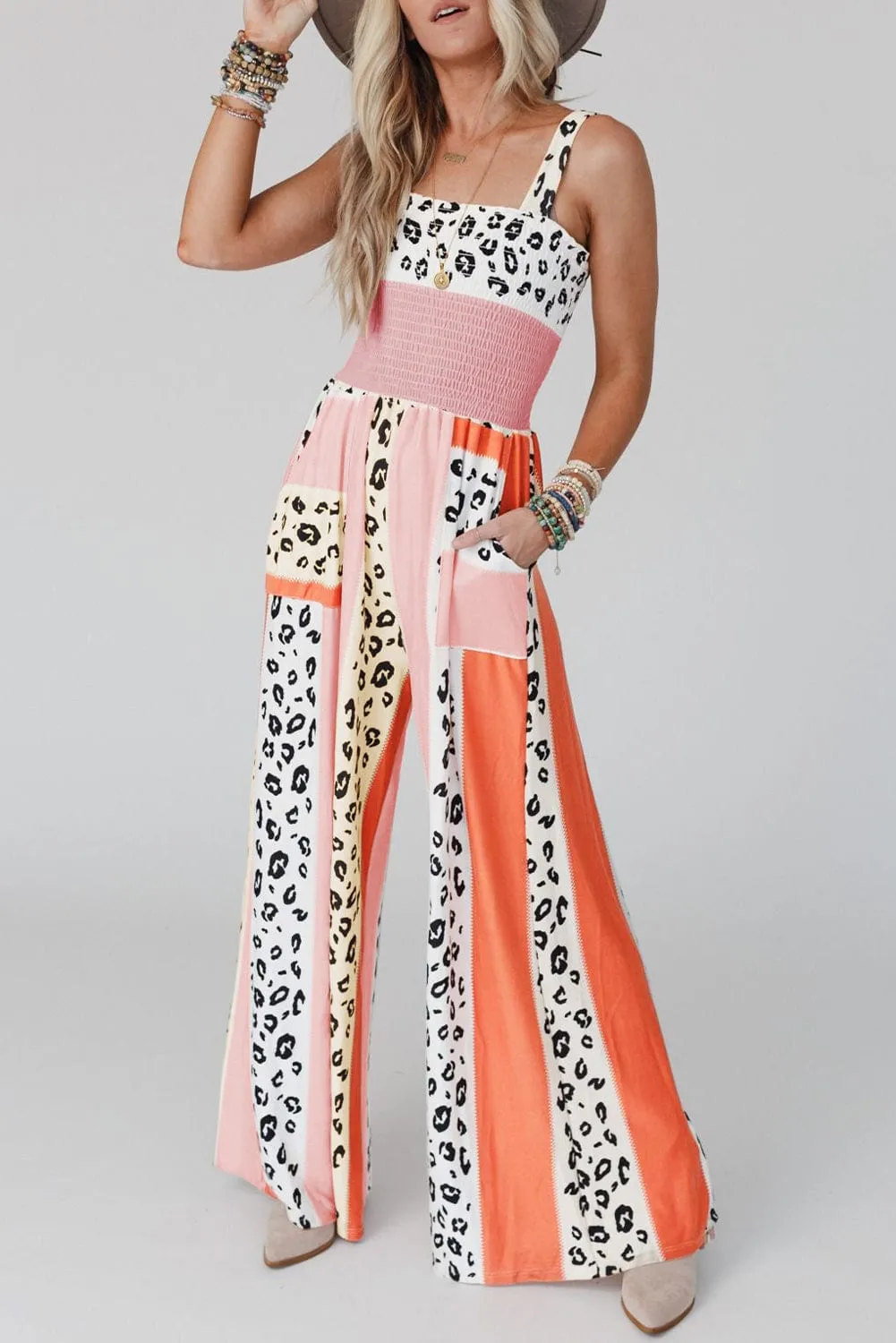 Casual Leopard Print Jumpsuit