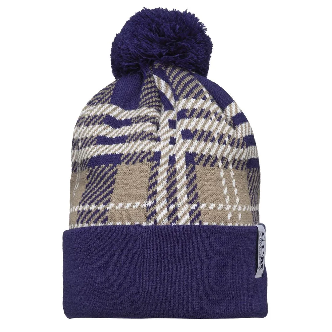 CCM Holiday Argyle Cuffed Pom Knit Toque Blue/Brown