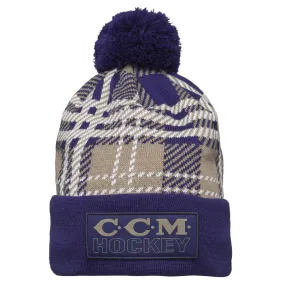 CCM Holiday Argyle Cuffed Pom Knit Toque Blue/Brown