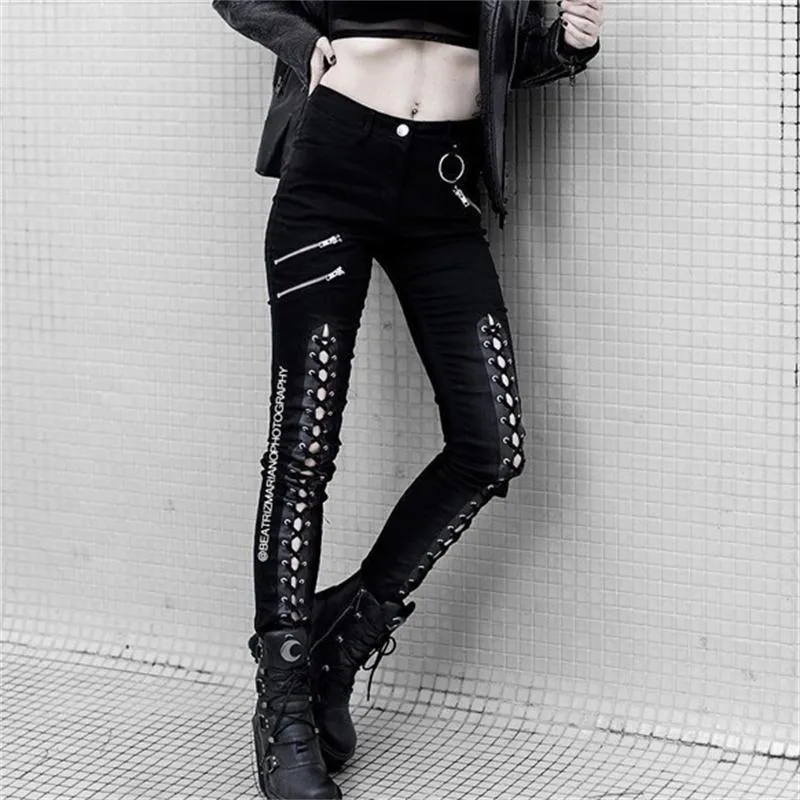 Chain Stretch Jean Skinny Slim-Fit Pants