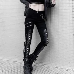 Chain Stretch Jean Skinny Slim-Fit Pants