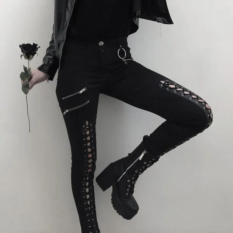 Chain Stretch Jean Skinny Slim-Fit Pants