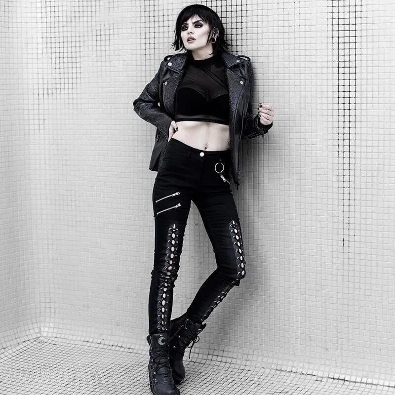 Chain Stretch Jean Skinny Slim-Fit Pants