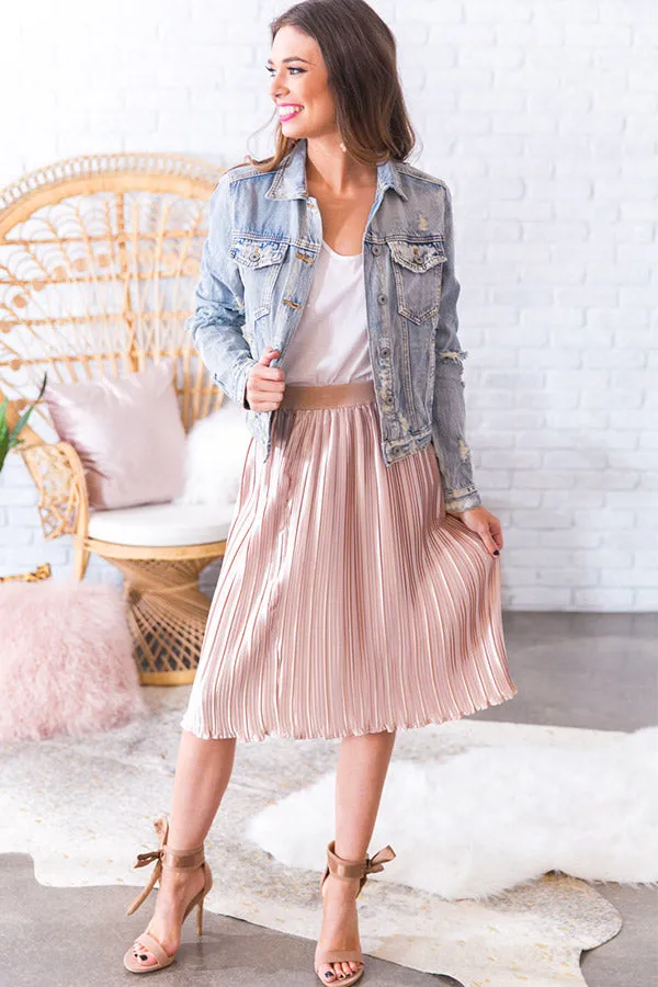 Champagne and Twirls Midi Skirt