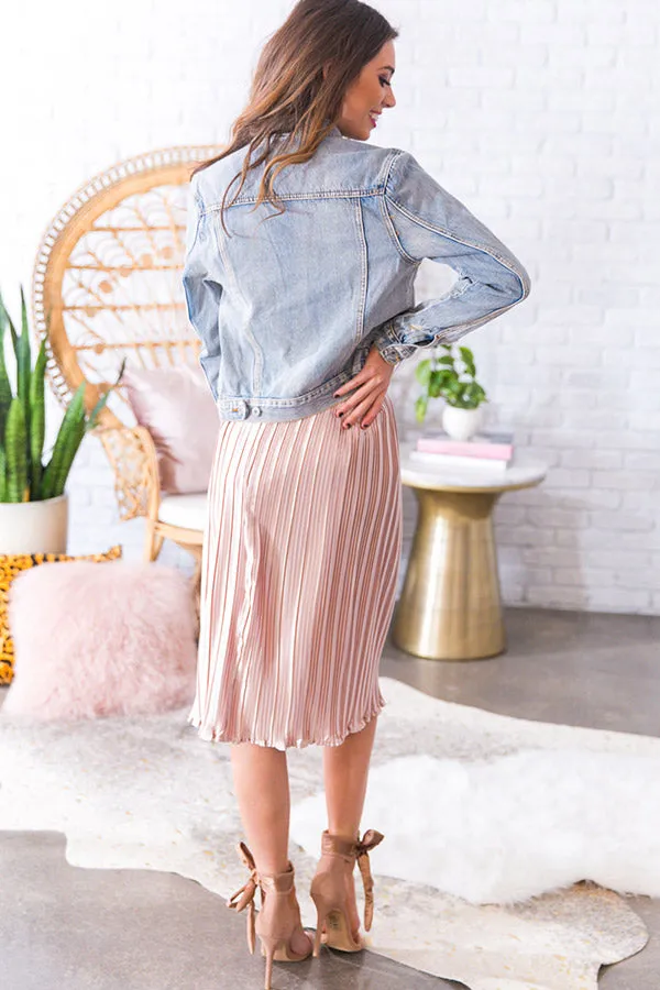 Champagne and Twirls Midi Skirt