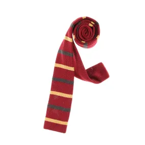 Cherry Red, Brown & Yellow Gold Knit Tie