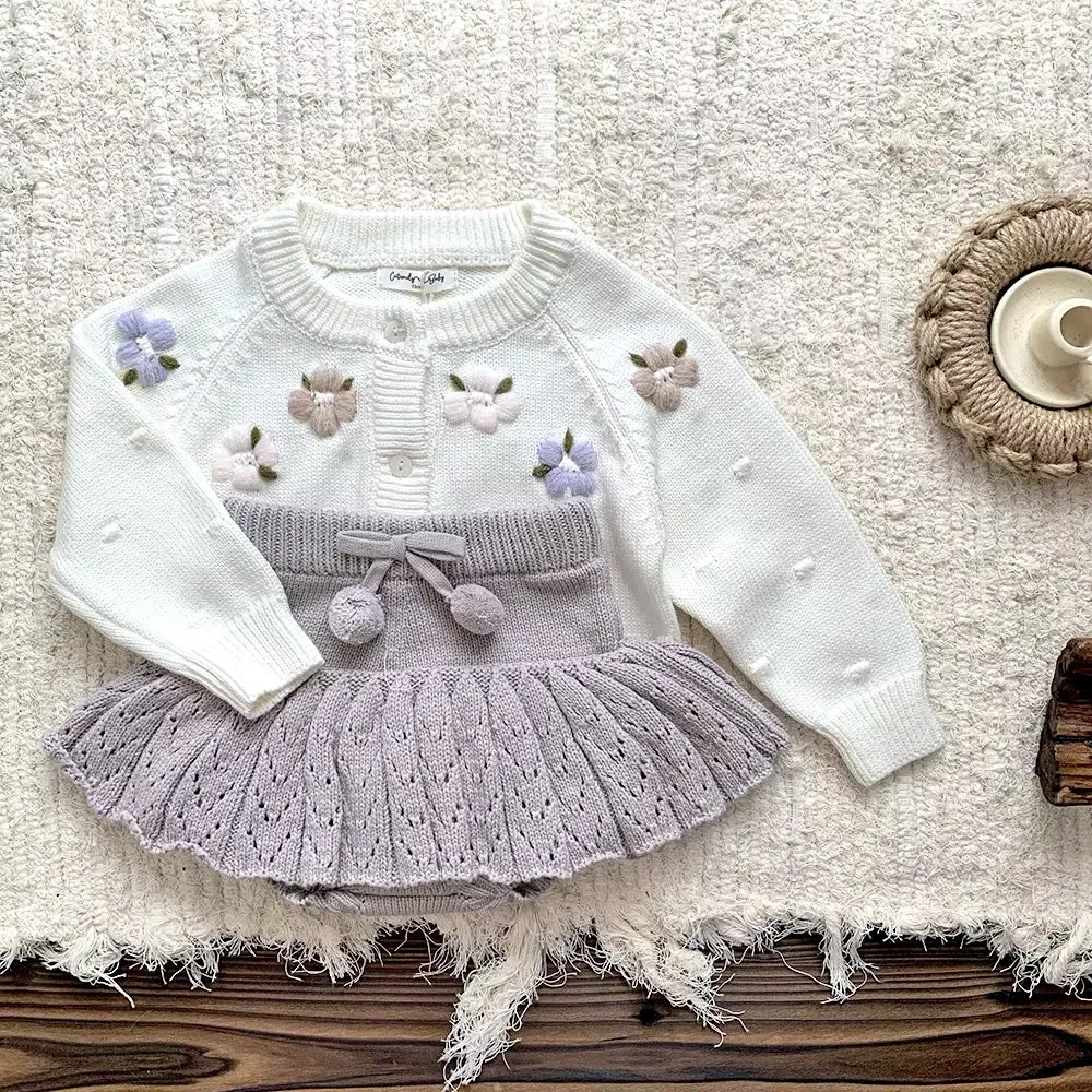 Chunky Knit Skirt - Lavender
