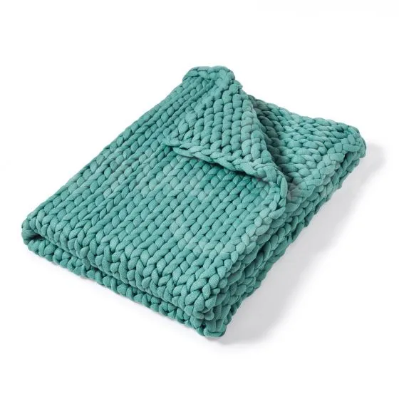Chunky Knit Throw ~ Aqua