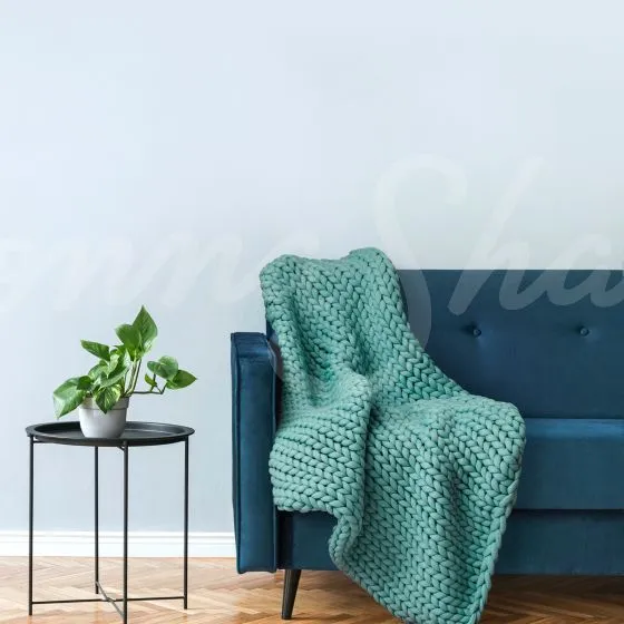 Chunky Knit Throw ~ Aqua