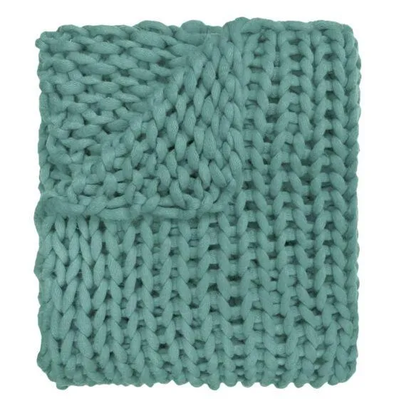 Chunky Knit Throw ~ Aqua