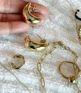Chunky Puff 3/4" Teardrop Earring