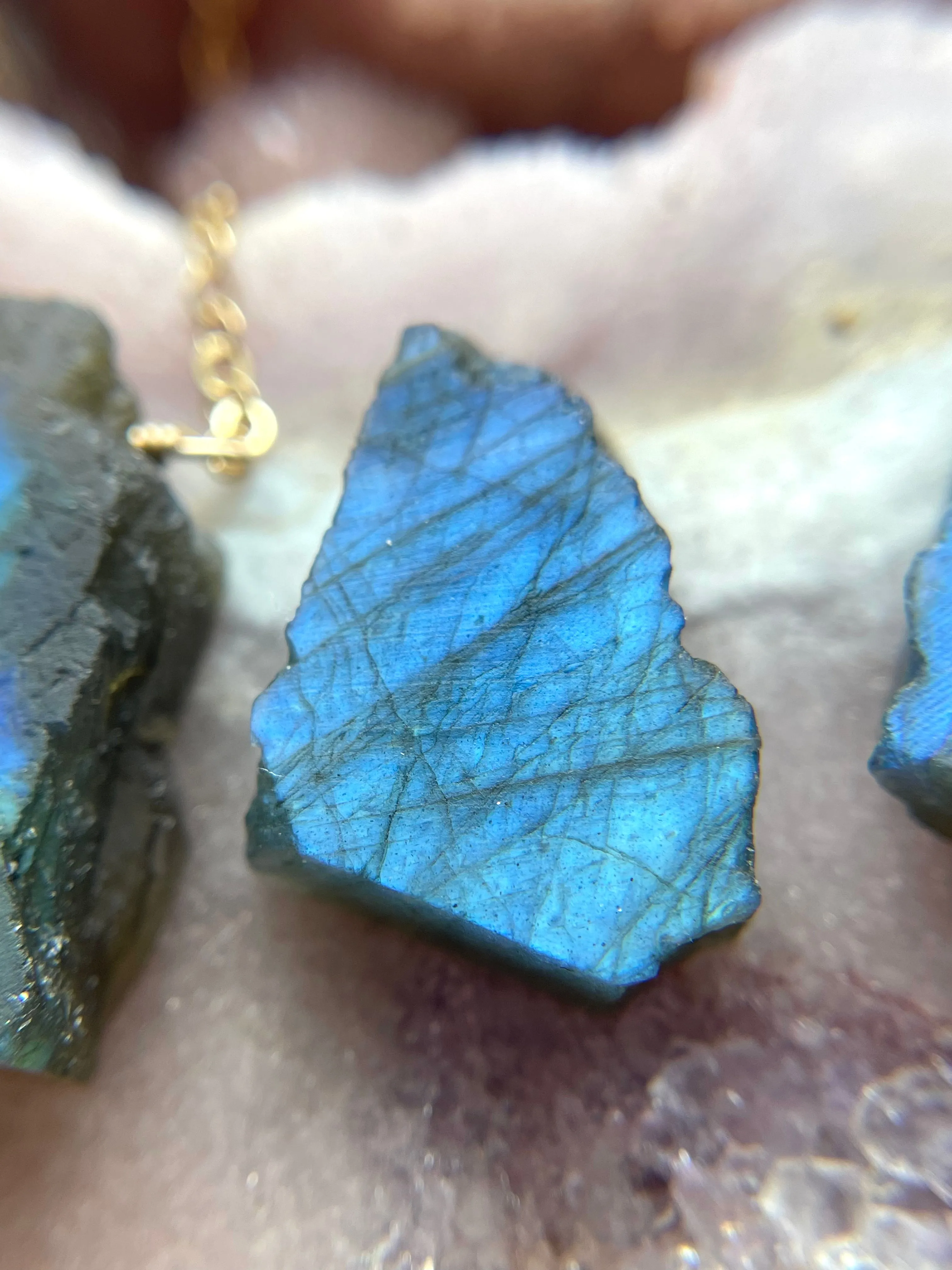 Chunky Raw Labradorite Necklace