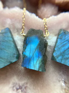 Chunky Raw Labradorite Necklace