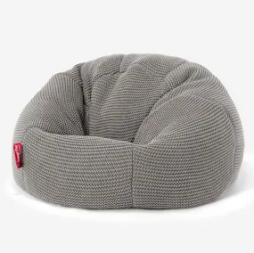 Classic Kids Bean Bag Chair 1-5 yr - Ellos Knitted Graphite Grey