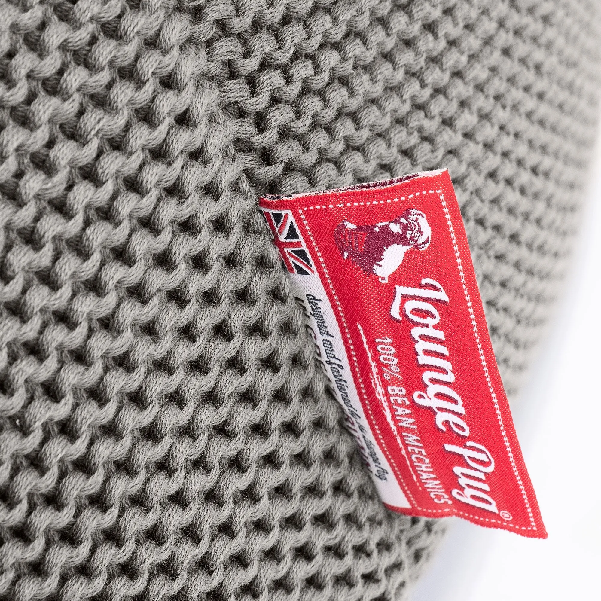 Classic Kids Bean Bag Chair 1-5 yr - Ellos Knitted Graphite Grey
