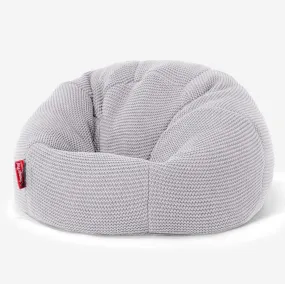 Classic Kids Bean Bag Chair 1-5 yr - Ellos Knitted Light Grey