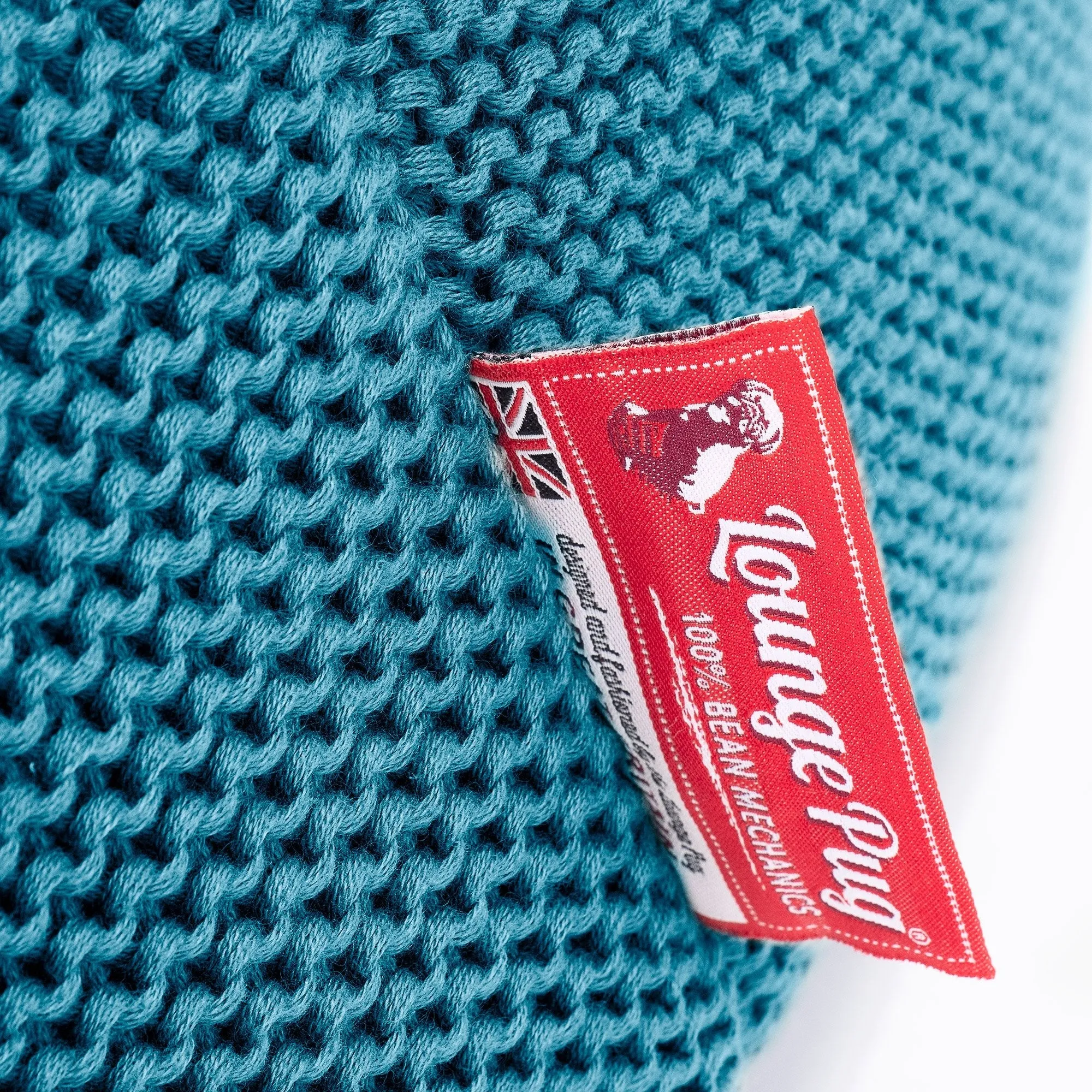 Classic Sofa Bean Bag - Ellos Knitted Petrol Blue