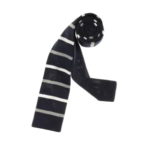 Copy of Navy, White & Gray Horizontal Knit Tie