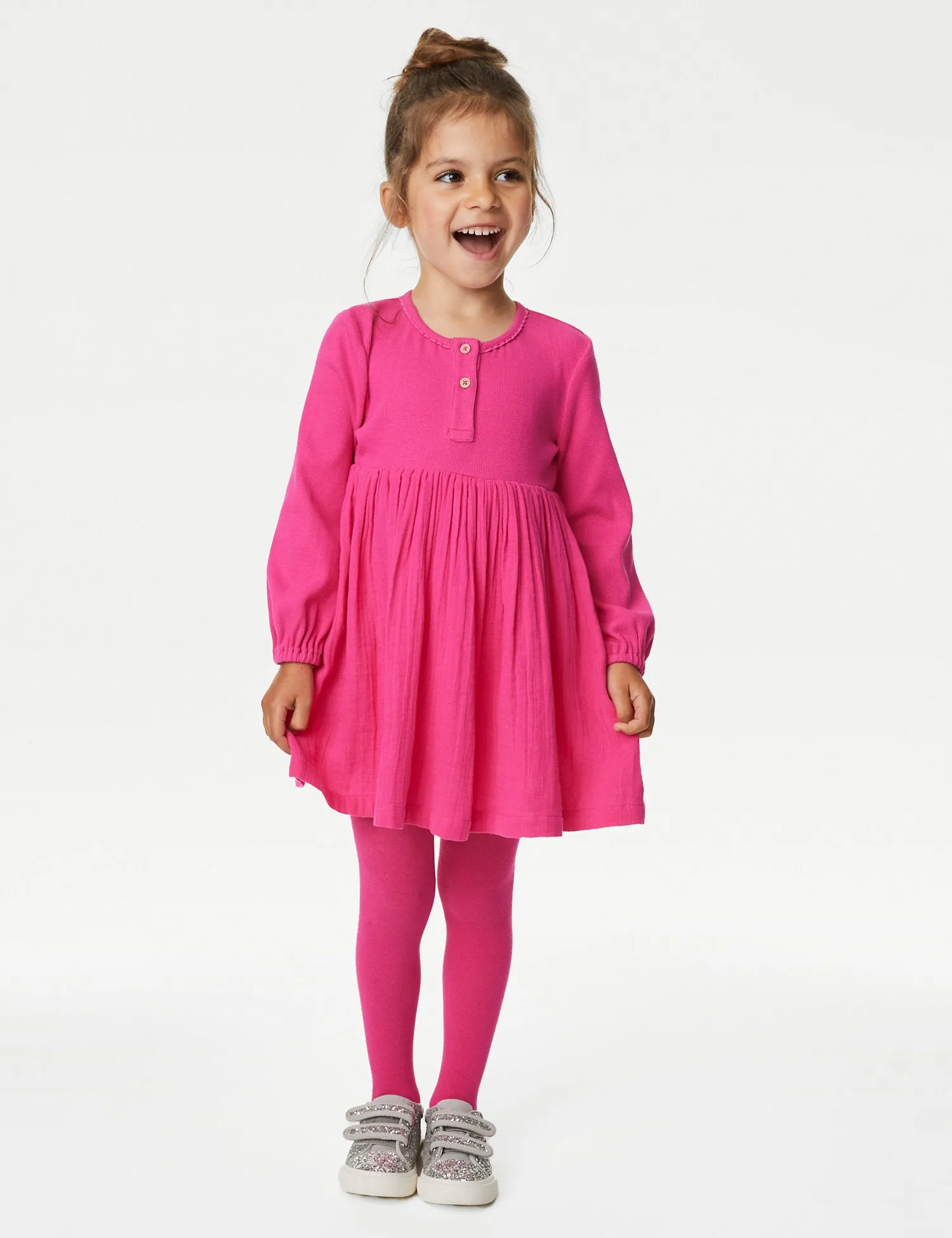 Cotton Rich Dress & Tights Outfit