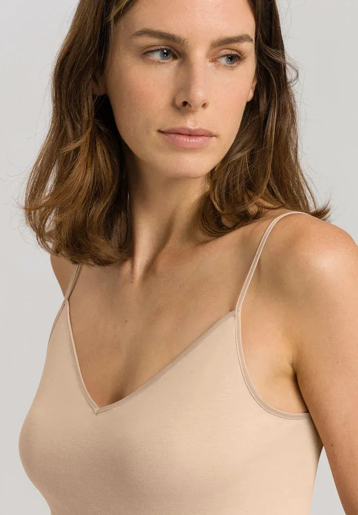 Cotton Seamless Spaghetti Straps Vest - Beige
