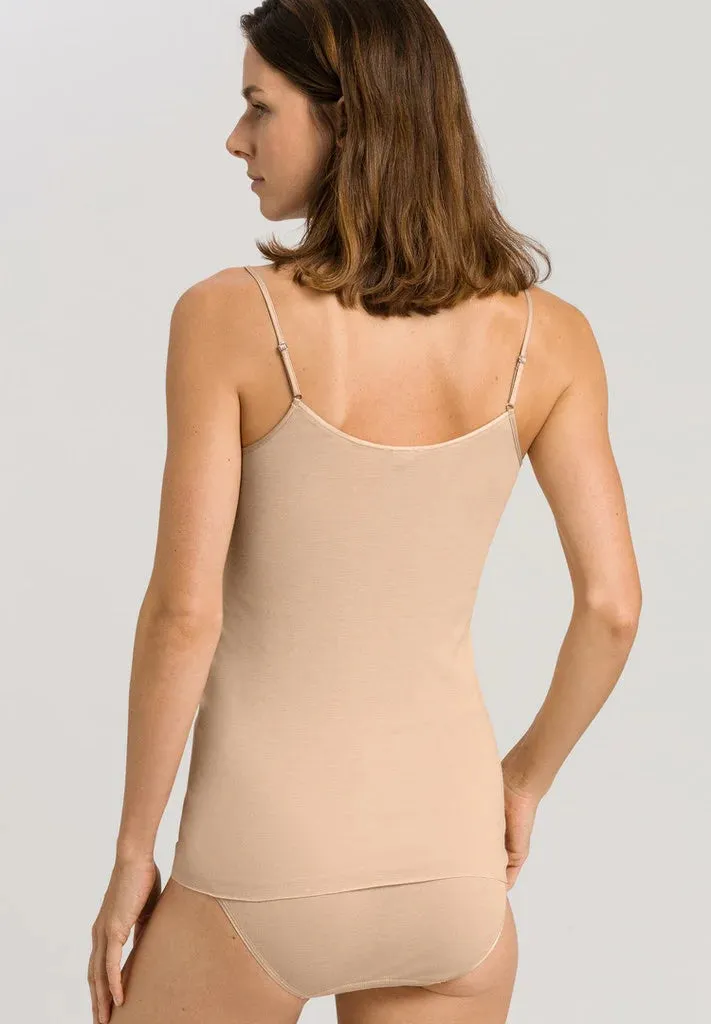 Cotton Seamless Spaghetti Straps Vest - Beige