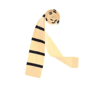 Cream & Black Horizontal Knit Tie